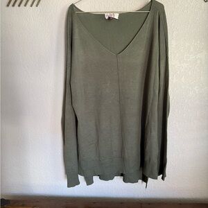Elegant Olive V-Neck Women's Sweater